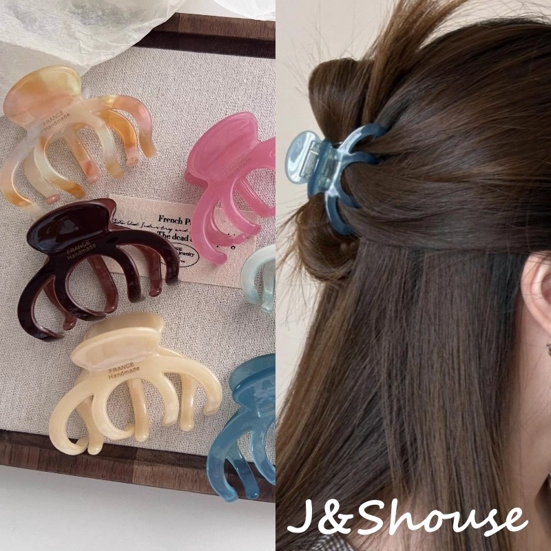 เคเอฟ915 เกาหลีขนาดเล็กอะซิเตทน่ารักฟักทองสีที่บริสุทธิ์ผมกรงเล็บคลิปผู้หญิงอุปกรณ์เสริม