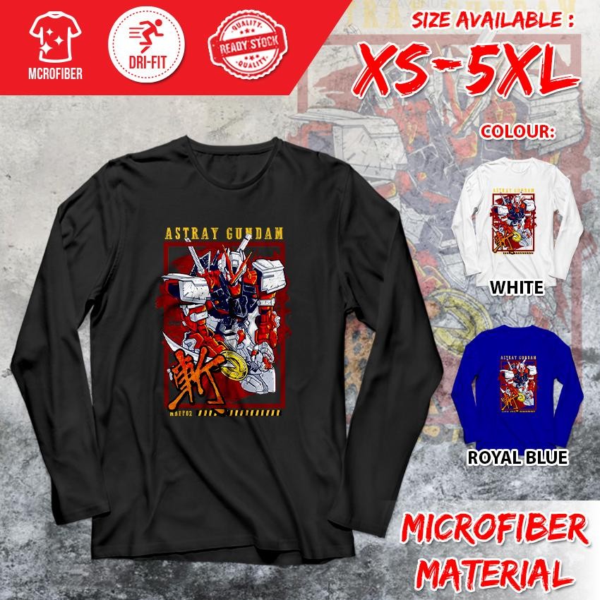 GUNDAM Exia Barbatos Ariel การ์ตูน Dri-Fit XS-5XL โพลีเอสเตอร์ไมโครไฟเบอร์แขนยาว Baju เสื้อยืด GDV1-