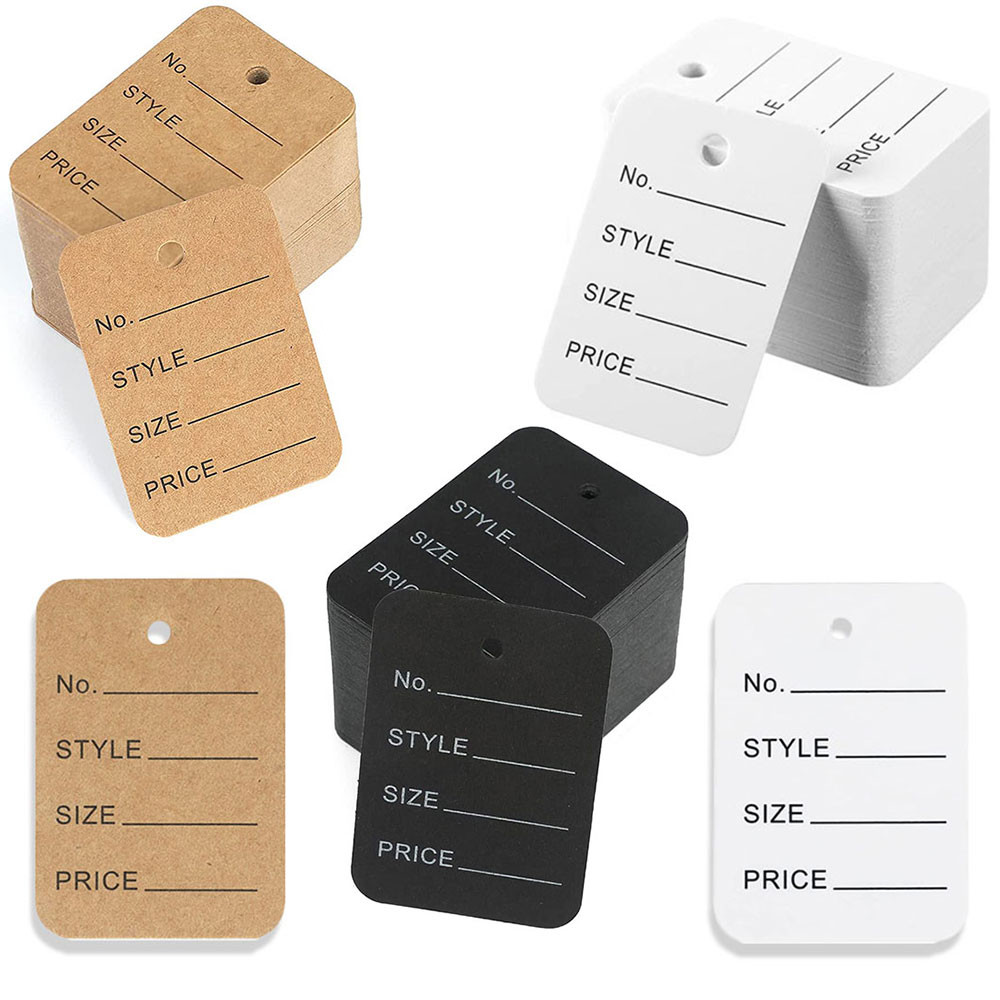 100ชิ้น3.5x5เซนติเมตรกระดาษคราฟท์แท็กสีขาวราคาป้ายสีเปล่าการ์ดสําหรับเครื่องประดับ ทําเอง ขายปลีกเสื้อผ้าขนาดแท็กร้านค้าแขวนป้าย
