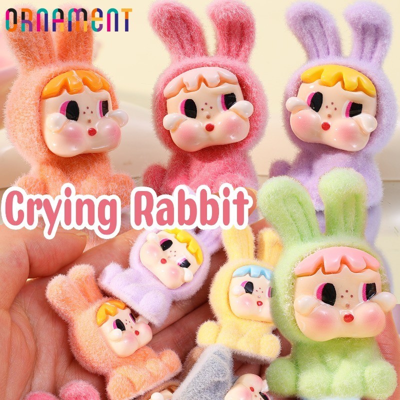 เด็กร้องไห้ แห่กัน กระต่าย-มินิ ร้องไห้ ของเล่นตุ๊กตา-น่ารักทํามือรุ่นเครื่องประดับ-สํานักงานชั้นวางสก์ท็อปตกแต่ง-ของขวัญวันเกิด-ทําเองอุปกรณ์ตกแ