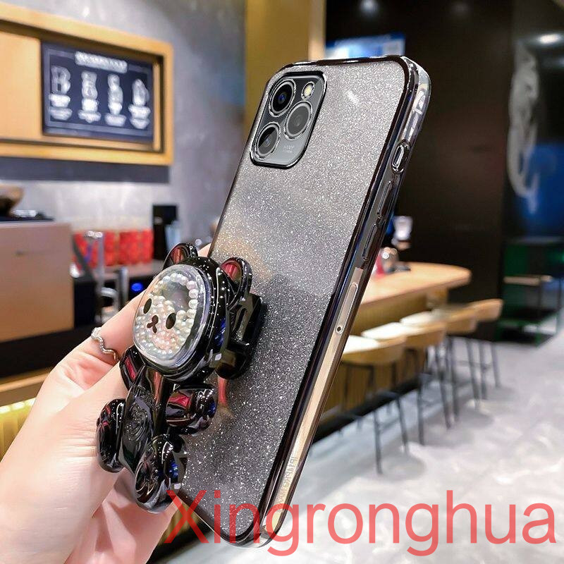 เคสโทรศัพท์สําหรับoppo A3 Pro 5G A3X 5G/ A3 A38 A18 A58 A60 A79 5Gสายรัดข้อมือยาวสไตล์ที่มีสีสันลูกปัดหมีผู้ถือหรูหรานุ่มTpuเคสโทรศัพท์