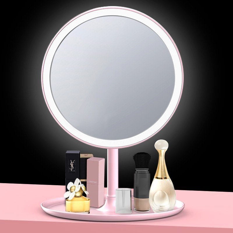 YTL กระจกมีไฟ LED กระจกแต่งหน้าถาดเก็บของ กระจกแต่งหน้า LED กระจกมีไฟส่องหน้า มีไฟ แบบพกพา - รูปที่ 3