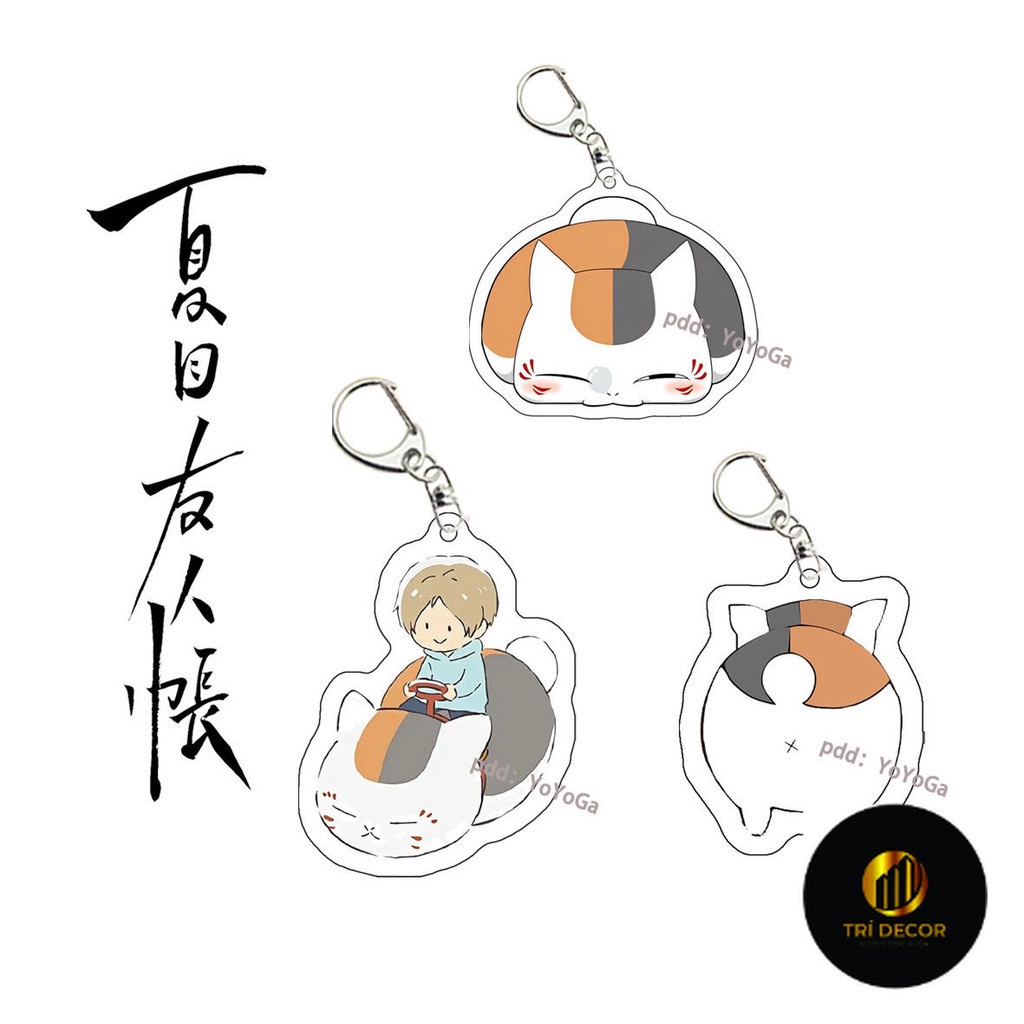 Narutome Yuujinchou อะนิเมะพวงกุญแจผู้หญิง Nyanko Sensei อะคริลิค Key Chain Man Kawaii Key กระเป๋าจี