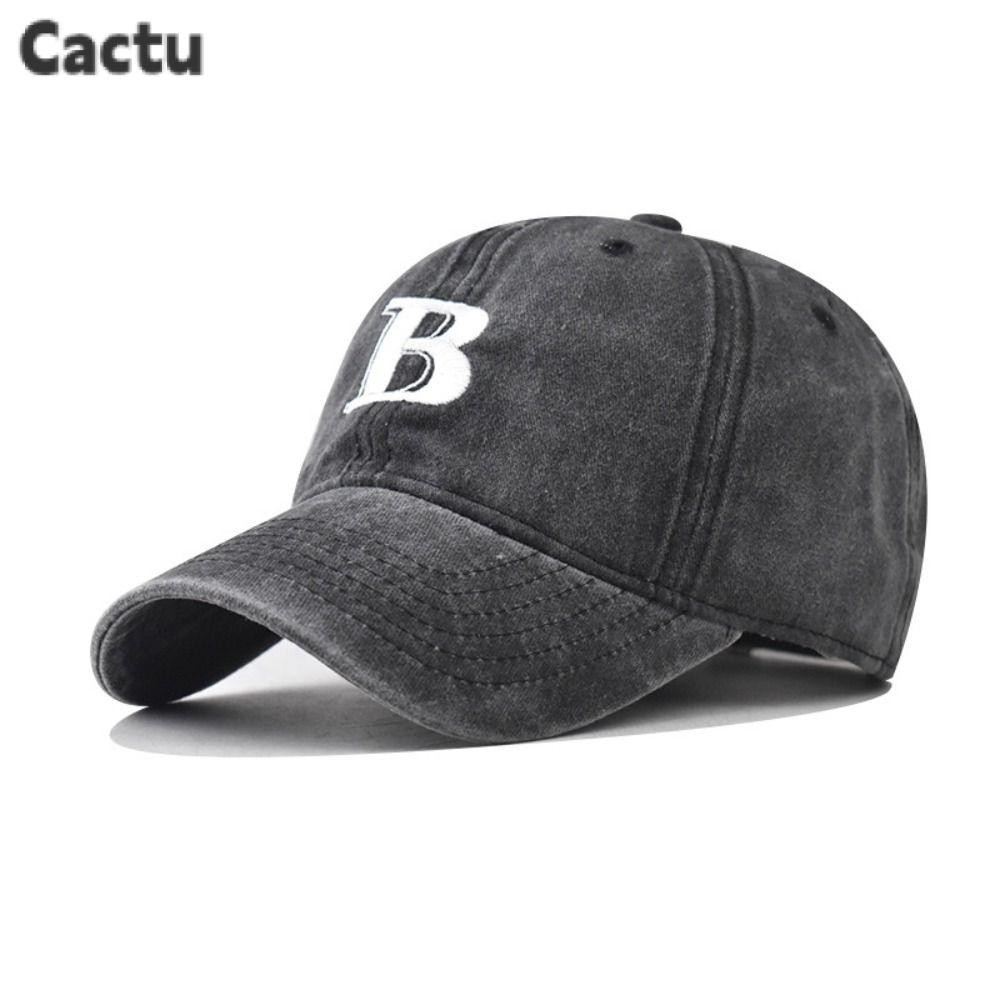 Cactu Denim เบสบอลหมวก, Vintage Cotton Peaked หมวก,ปรับปัก B กีฬากลางแจ้งพ่อ Tucker หมวกสําหรับผู้ชายผู้หญิง