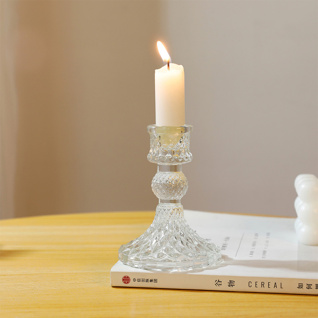 LEXO เชิงเทียนแก้ว เนื้อแก้วหนา แก้วเนื้อดี ใช้งานสะดวก candlestick รูปที่ 4