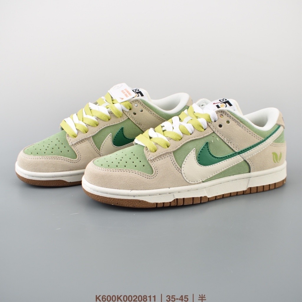 NIKE DUNK SB รองเท้าผ้าใบ LOW SHADOW สีขาวและสีเขียว