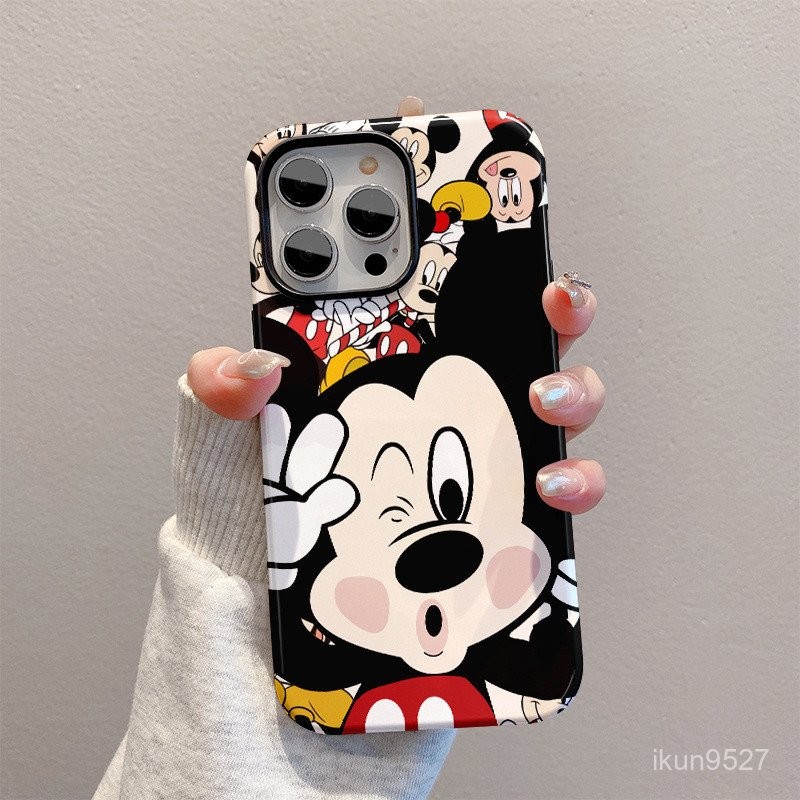 ขยิบตามิกกี้เข้ากันได้กับเคสโทรศัพท์ทูอินวันสำหรับ iphone16/15Promax/14 12Promax/11Pro สองชั้น13PROMAX เคสแข็ง7plus