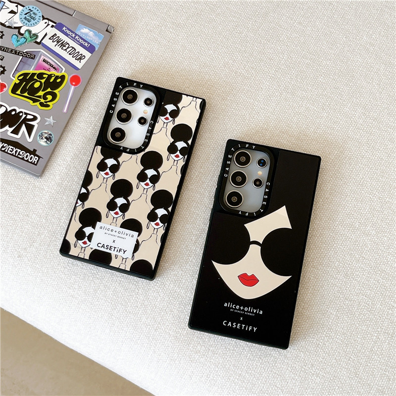 เคสโทรศัพท์ Samsung Galaxy S23 S24 S25 Ultra คุณภาพสูง CASETiFY alice olivia แว่นกันแดดสาว เอฟเฟกต์ด