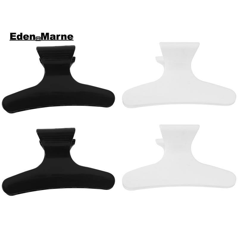 [Eden_Marner]4PCS สีดําสีขาวช่างทําผมผีเสื้อสไตล์จัดแต่งทรงผมที่หนีบผมคลิป Claw Clasps Hairdressing 