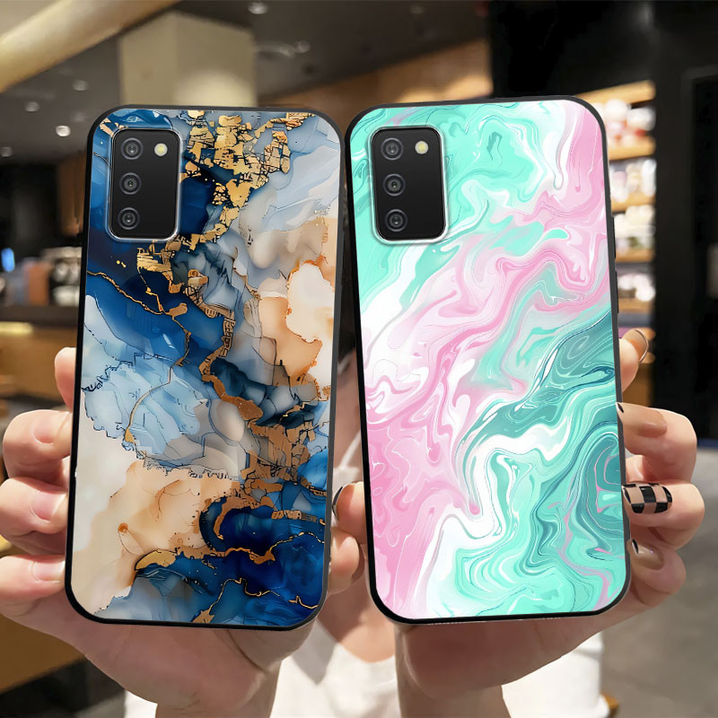 SAMSUNG หรูหราดอกไม้หินอ่อนสําหรับsamsung Galaxy A41 / A11 / A21S / A81 กรณีแมวน่ารักซิลิโคนอ่อนนุ่ม