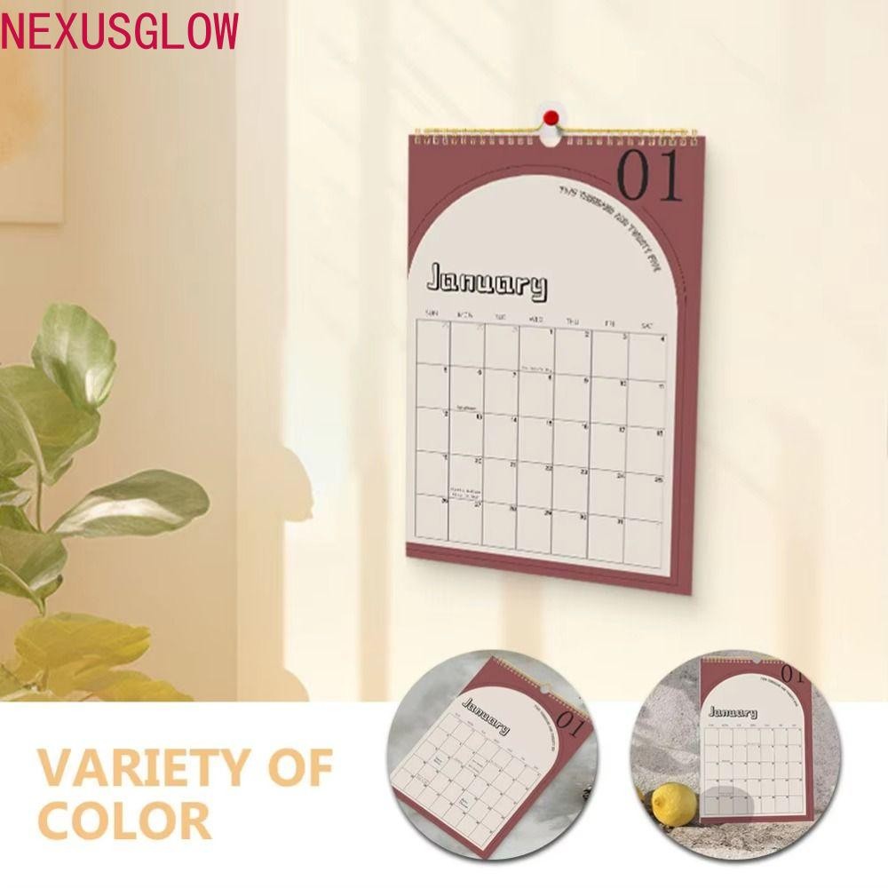ถัดไป 2025 ปฏิทินติดผนัง Planner, Creative English ปฏิทินติดผนังรายเดือน, Agenda 18 เดือนแบบพกพาพร้อมปฏิทินแขวนรูวางแผนตกแต่งบ้าน
