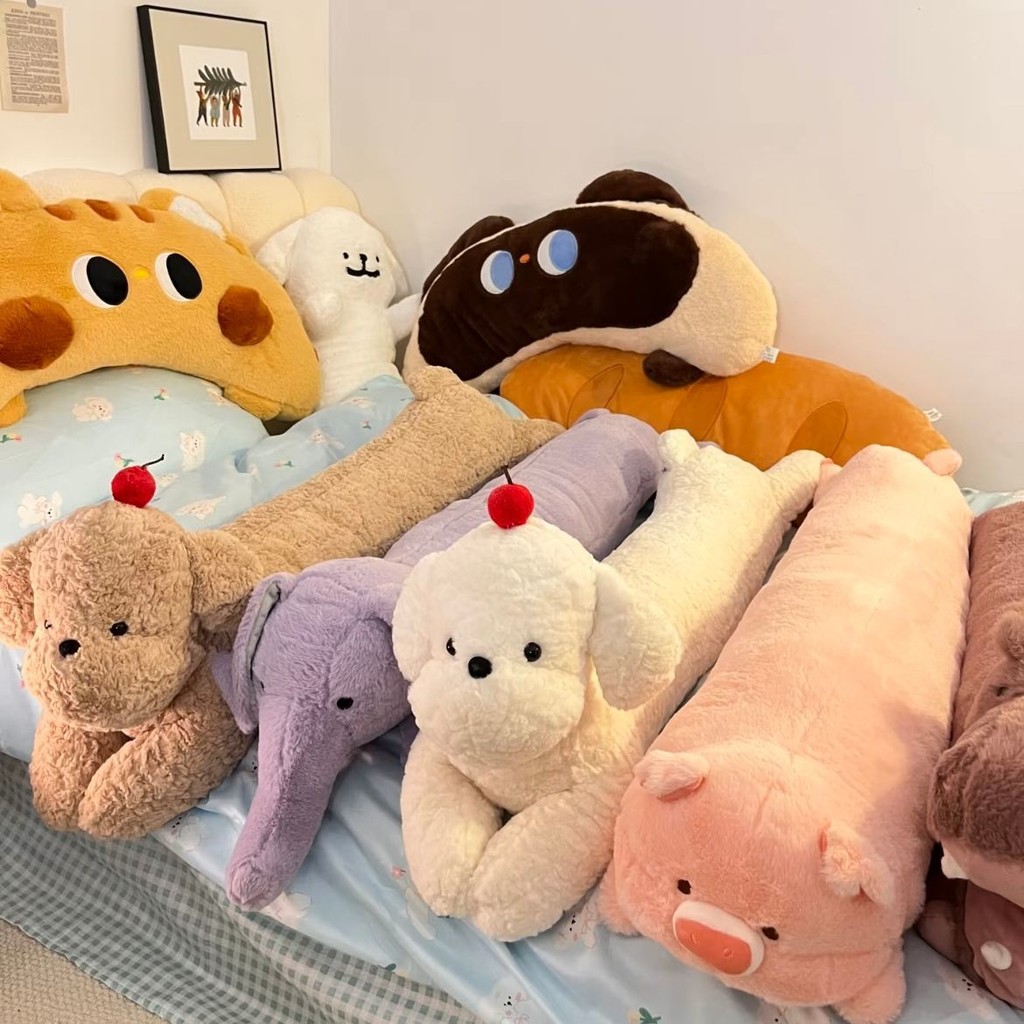 เตรียมจัดส่งตุ๊กตาหมูสีชมพูน่ารักโยนหมอนยาว105cmฮิปโปกระต่ายช้างจระเข้ตุ๊กตาสุนัขตุ๊กตาตัวใหญ่เท่าคน
