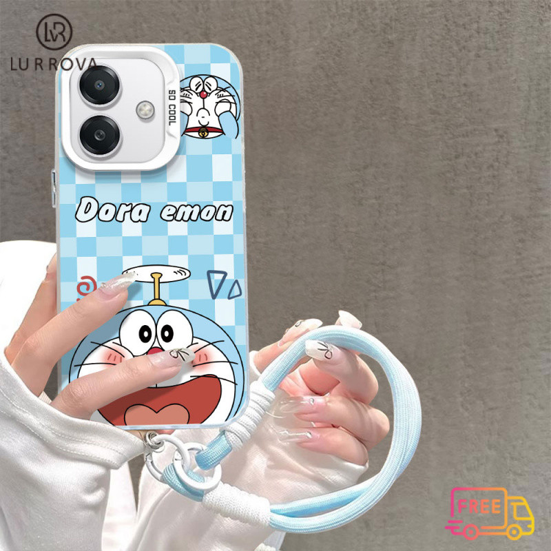 Case สำหรับ VIVO V40 V30 V23 v23e V29 Y03 Y27 Y36 y12s Y11 y02s y33s Y21 y21a y21s y20a y33t Y20 y12a y20s Y15 Y17 Y15โดราเอมอนสีน้ำเงินกันกระแทกเคสโทรศัพท์ TPU
