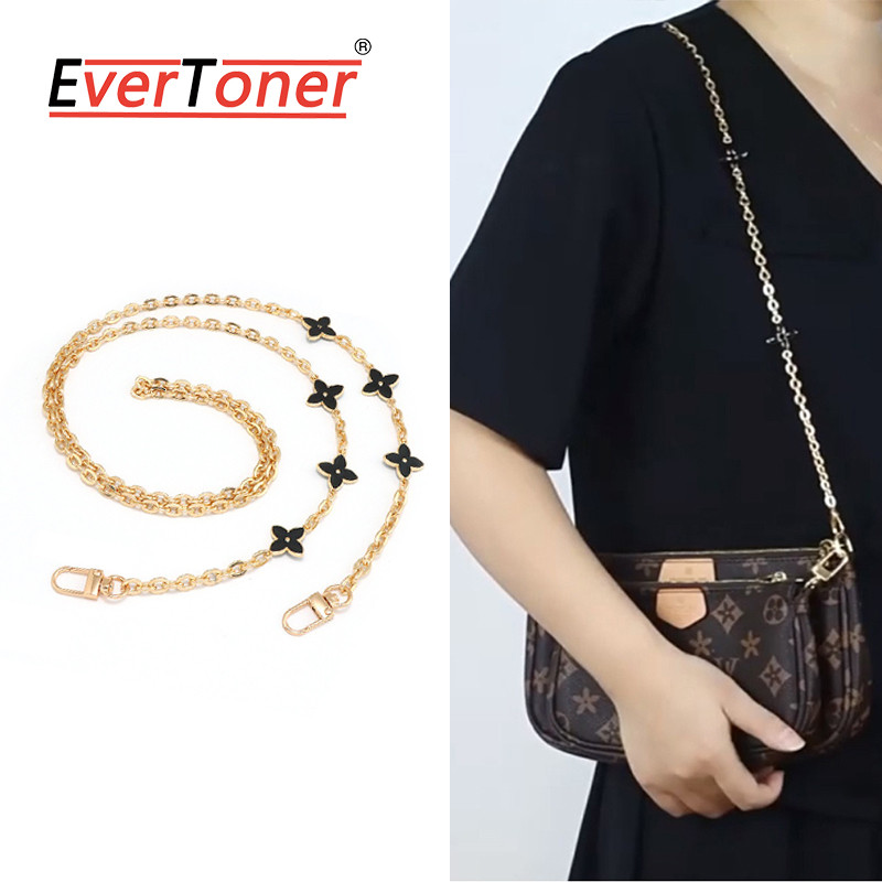 Evertoner โลหะห่อโซ่ตกแต่งขยายโซ่จี้สีดําสาว