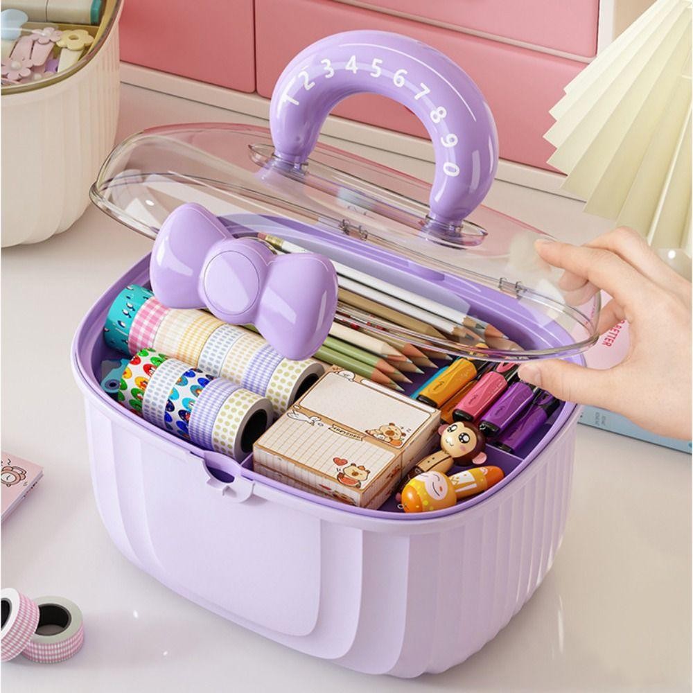 【⚡เวลาจำกัดราคาต่ำ】กล่องเก็บกิ๊บ JANFAT, เครื่องประดับผมหลายชั้นกล่อง Jewellery, น่ารัก Bowknot กันน้ําคอนเทนเนอร์ชั้นสาว - รูปที่ 6