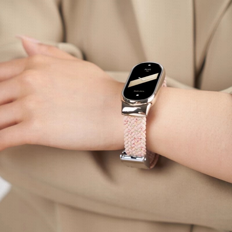 สายรัดไนลอนถักแบบนุ่มสําหรับ Xiaomi Mi Band 9 8 สายรัดข้อมือสร้อยข้อมือสายรัดระบายอากาศสําหรับ Mi Band 8 9 เปลี่ยนอุปกรณ์เสริม Smart Band