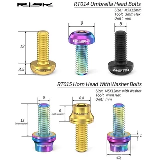 ความเสี่ยง m5x12mm จักรยานกรงขวดน้ำแก้ไขน็อตโลหะผสมไทเทเนียม MTB ถนนที่วางขวดจักรยานสกรูปั๊มน้ำสลักเกลียวคงที่