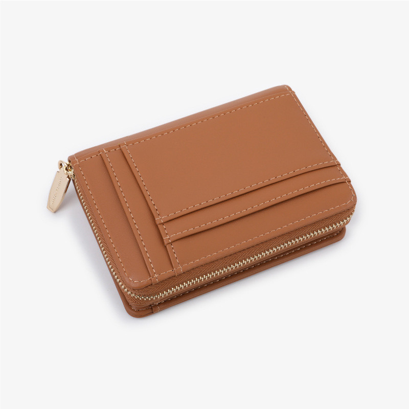 2025 ใหม่ Ladies Leather Niche Simple Wallet Ladies Multi-card Small Purse