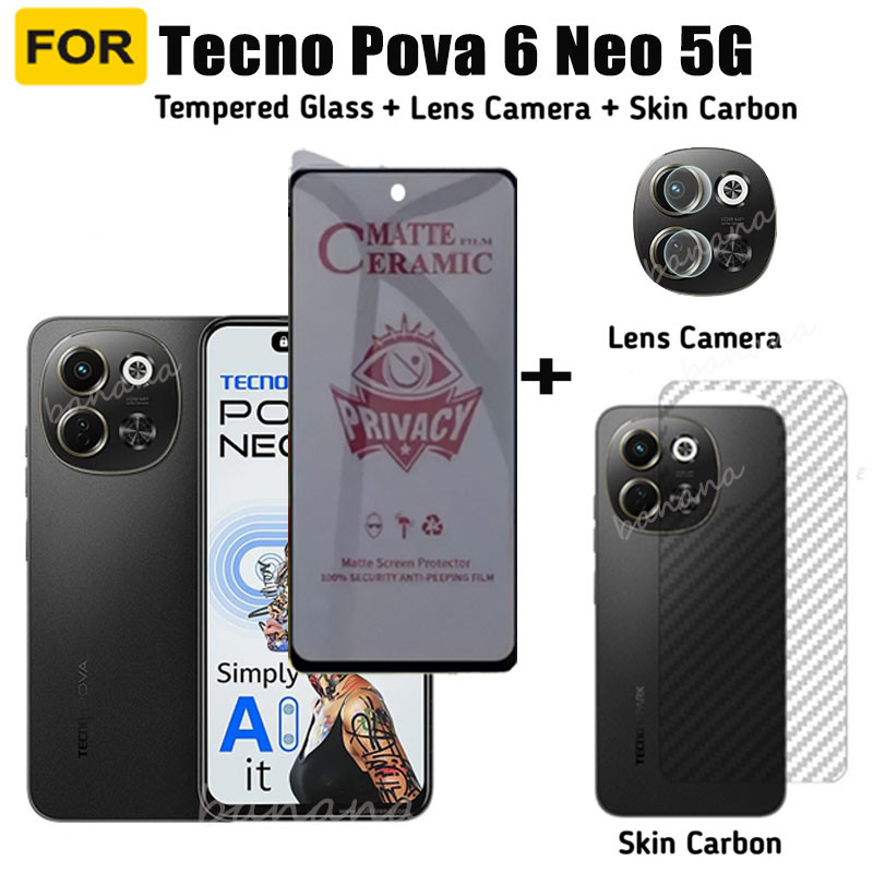 สําหรับ Tecno Pova 6 Neo 5Gความเป็นส่วนตัวกระจกนิรภัยTecno Pova 6 Pro Pova 5 Pro Pova 4 Proป้องกันหน