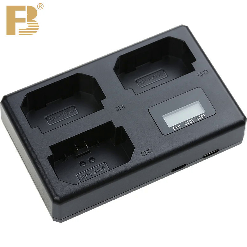FB NP FZ100 Battery 3 Slot Charger for Sony Camera Alpha A7R3 A6600 A6700 A7M3 ARR4 A7R4 A7R5 A7III 