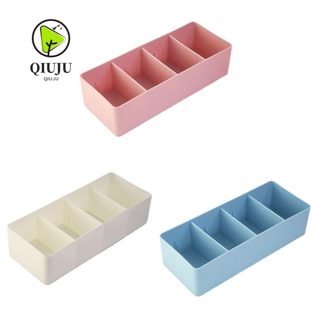 ตะกร้าเก็บเครื่องสําอาง ชิวจู กล่องเก็บของตั้งโต๊ะพลาสติกอเนกประสงค์ฉากกั้นที่ถอดออกได้ กล่องเก็บของลิ้นชักแบบแบ่งช่องทนทาน