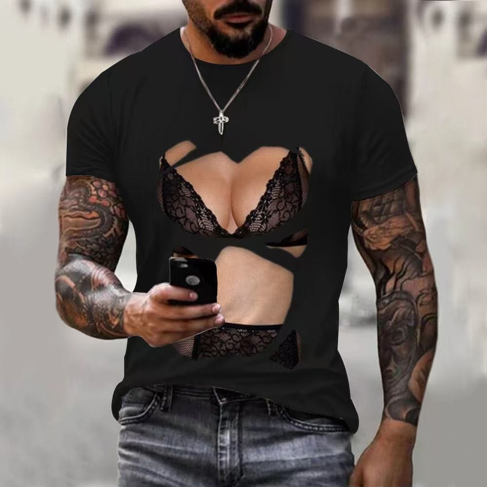 เซ็กซี่ ลายพิมพ์บิกินี่ เก๋ๆ สไตล์เกาหลี ผ้าคอตตอนเนื้อนุ่ม ไม่ยับง่าย เซ็กซี่ ชิค สาวอวบ ⚡️เสื้อตัวสั้น