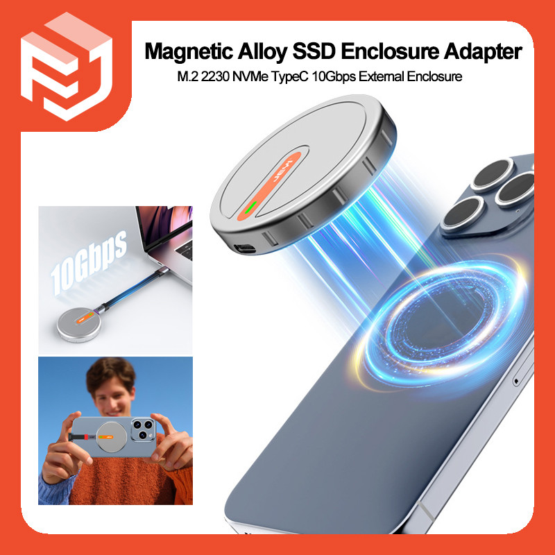 แม่เหล็กอัลลอยด์ SSD Enclosure อะแดปเตอร์ M.2 2230 NVMe TypeC 10Gbps ภายนอก Enclosure