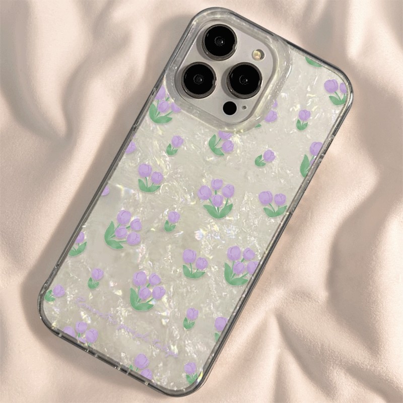เคสไอโฟน13 For IPHONE 11 12 14 15 16 Pro max 14 15 16 Plus X XR XSMAX 7PLUS เคสโทรศัพท์หรูหราโฮโลแกรมสายรุ้งดอกไม้สีม่วง ราคา ถูกที่สุด ดีลบีเคเค แกลเลอรีภาพที่ 8