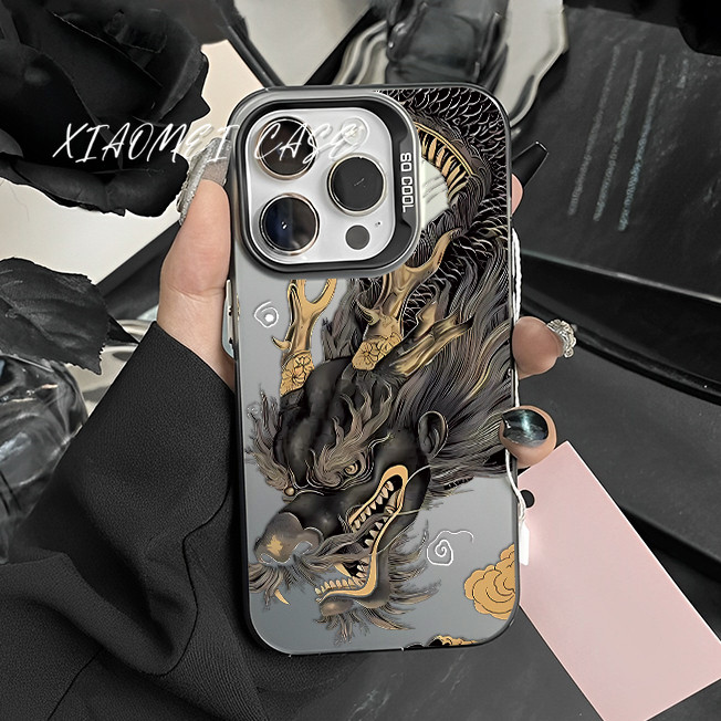 🔥COD🔥เคส iphone 11 13 12 14 15 16 Pro MAX 14 15 16 Plus XR XSMAX 8 7Plus เคสโทรศัพท์ซิลิโคนหรูหราแฟชั่นมังกรจีนสุดเท่
