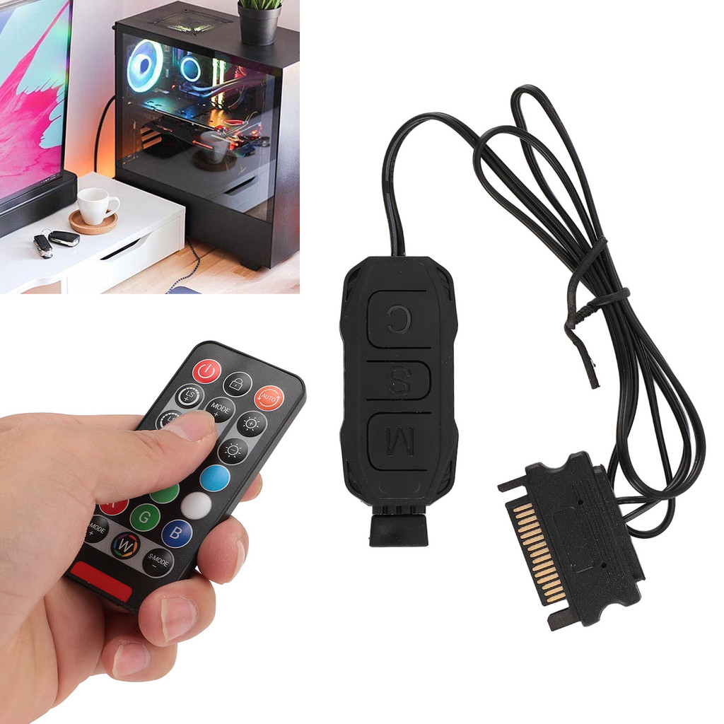 [CAK] Argb PC Fan Controller Kit 21 คีย์ Serial ATA Power Controller สําหรับ 5V 3 Pin PC Rainbow LED