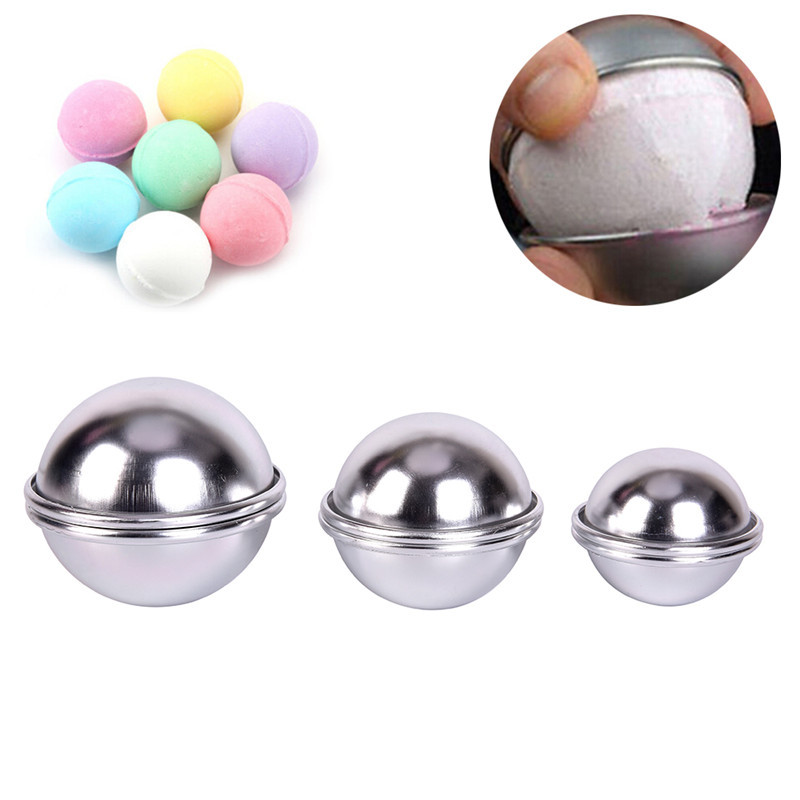 2 ชิ้น/เซ็ต Bath Bomb บรรจุภัณฑ์แม่พิมพ์ DIY เครื่องมืออาบน้ํา Bombs แม่พิมพ์อลูมิเนียม Ball ทรงกลมเค้กเบเกอรี่ Pastry Mould อุปกรณ์