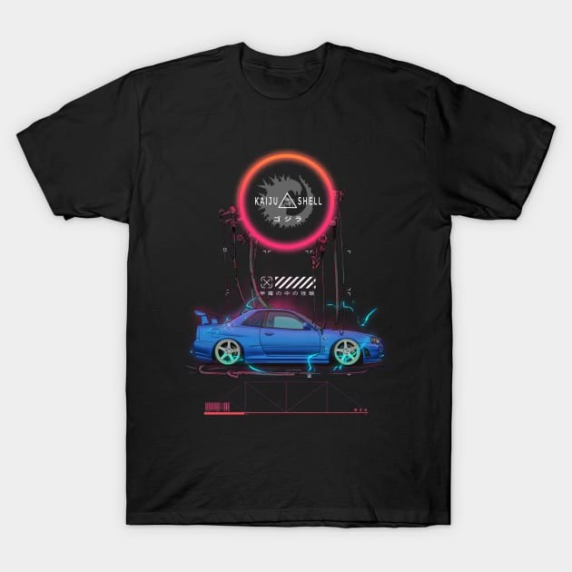 เสื้อยืด Vintage Skyline GTR R34 Kaiju in the Shell Mug Coffee Mug Apparel Hoodie Sticker Gift