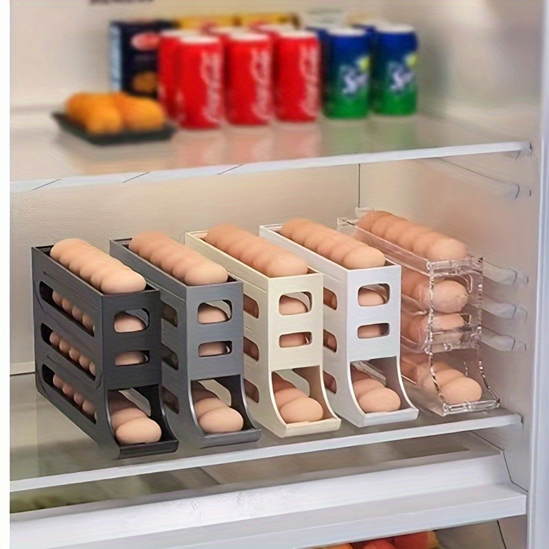 🍅🍅กล่องเก็บไข่ แบบสไลด์ 4ชั้น ประหยัดพื้นที่ และทำความสะอาดง่าย บรรจุไข่ได้ถึง 30 ฟอง  G0132