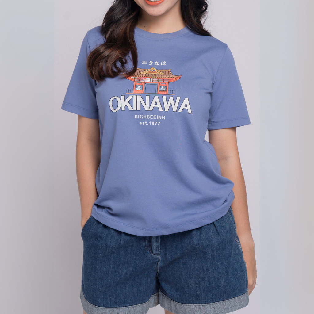 Colegacy WomenS Top Okinawa Shurijo Castle Graphic Tee Shirt (S-XL)