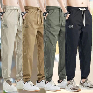 New Unisex Thin Joggers Cargo Pants Ice Silk Loose Casual Sports Pants for Men and Women