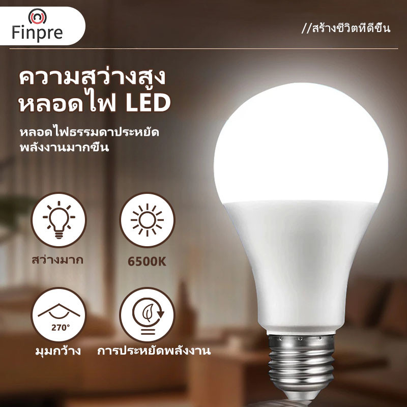 โคมไฟประหยัดพลังงาน นํา 270° แสงธรรมชาติ สุด ๆ สว่าง 7ว/15ว/22ว หลอดไฟเหมาะสําหรับไฟเพดาน, โคมไฟตั้งพื้น, โคมไฟระย้า, แสงในร่ม