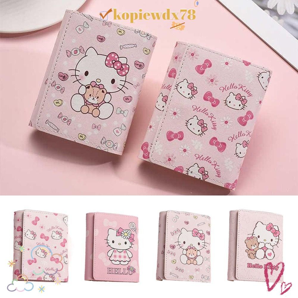 KOPIEWDX78 Wallet, Hello Kitty Tri-Fold Card Holder, Cartoon Multi-slot Integrated Coin Purse