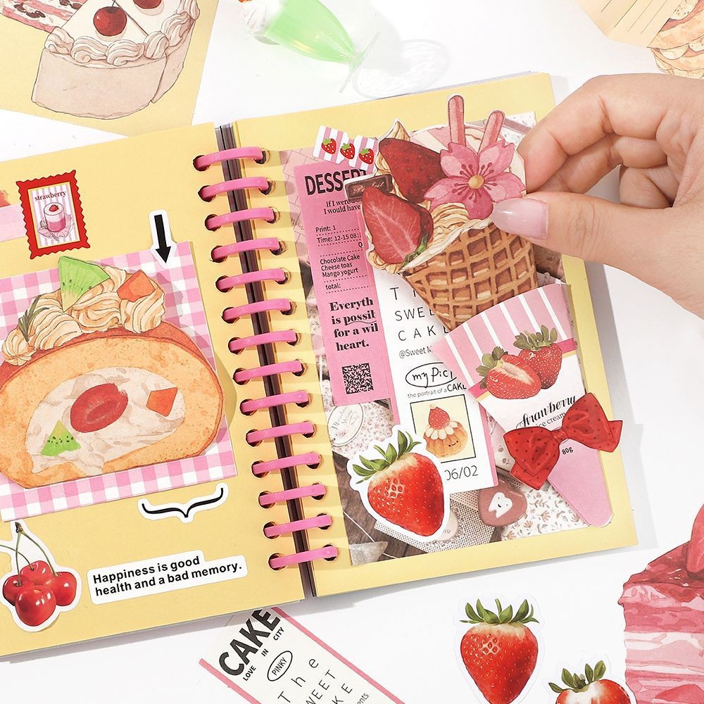 ไดลี่|20 แผ่น Creative Fun วัสดุ Pack Fresh Store Two-Bullet diy Organ สติกเกอร์คู่มือภูมิทัศน์วัสดุ Collage สติกเกอร์คู่มือสติกเกอร์วัสดุกระดาษ