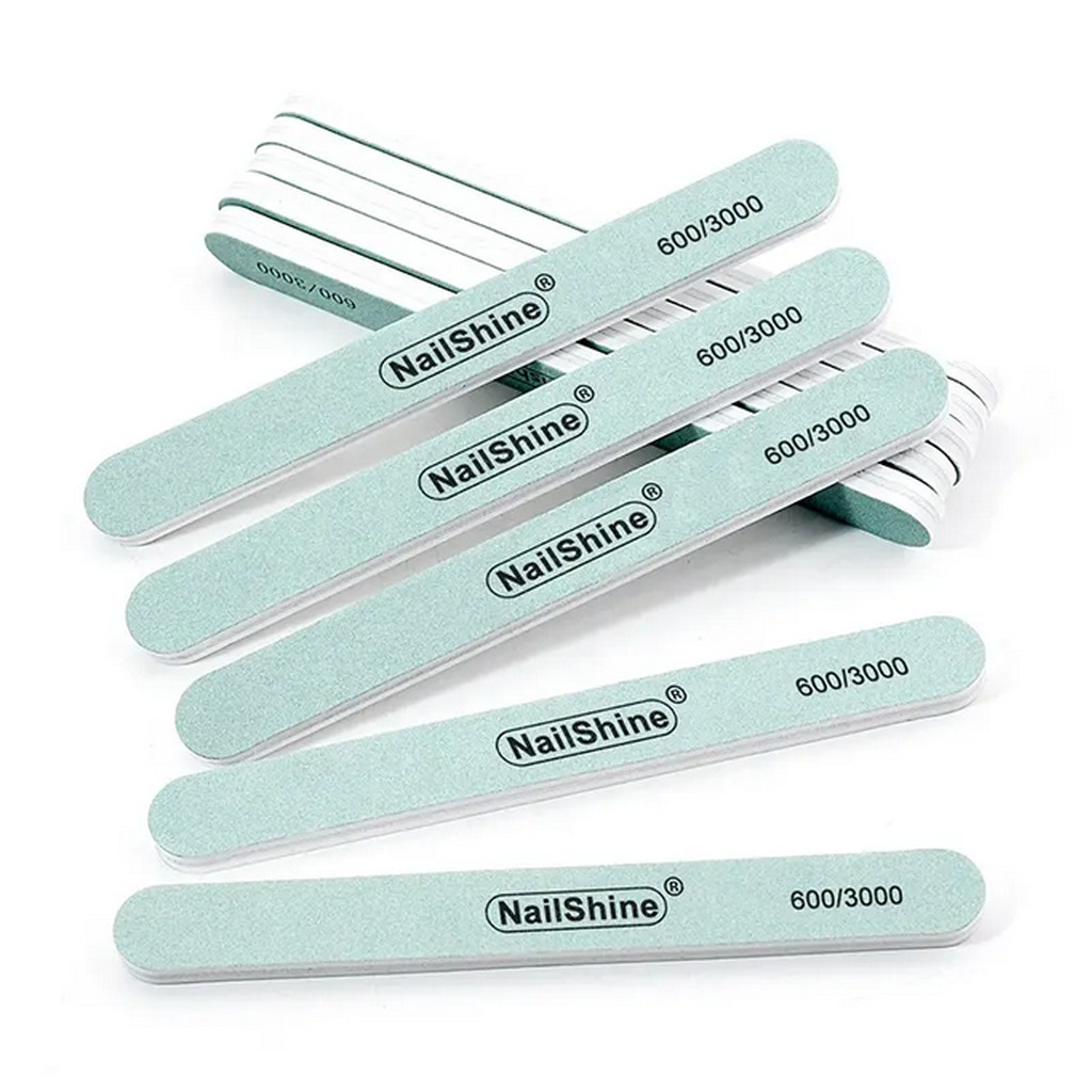 ตะไบขัดเงา 2 หน้า ทรงมล สีขาวเขียว (( 600/3000 )) สำหรับขัดเล็บให้เงา อุปกรณ์ทำเล็บ