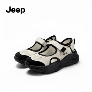 ของแท้ 100% JEEP Mary Jane รองเท้าแตะโรมันผู้หญิงสวมใส่ด้านน…