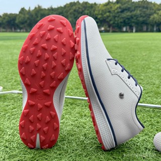 รองเท้ากอล์ฟผู้ชายหนังแท้ รองเท้าผ้าใบหรูหราสำหรับเดิน AXXL