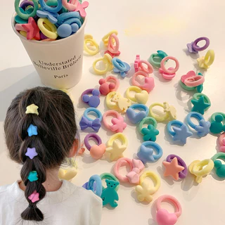 10ชิ้น/เซ็ตเด็กสาวน่ารักการ์ตูนไนล่อน ส กรุบกรอบ ผู้ถือผมหางม้าผมวงยางรัดอุปกรณ์ผม