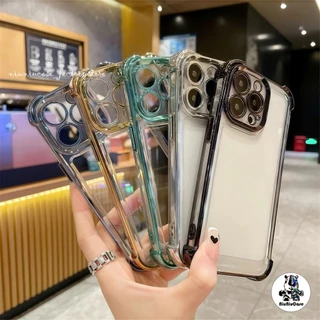 หรูหราชุบเกราะกันกระแทกเคสโทรศัพท ์ สําหรับiPhone 15 14 13 12 11 Pro Max 15 Plusกล ้ องป ้ องกันถุงลมนิรภัยอะคริลิคใสปกแ
