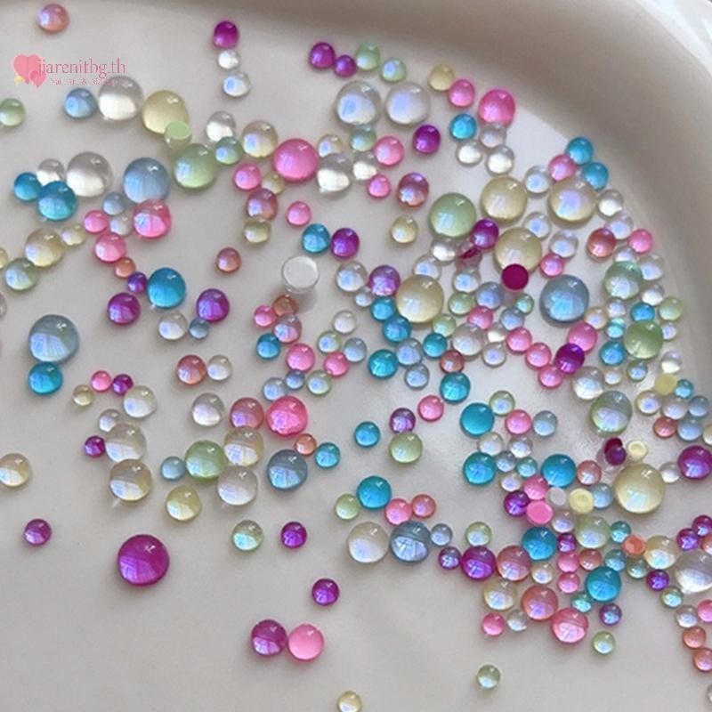 RENBG สีสัน Mermaid Bubble ลูกปัดครึ่งรอบด้านล่างแบนเงา Aurora ขนาดผสมสี Candy Nail Art อุปกรณ์เสริมตกแต่งเล็บ TH ราคา ถูกที่สุด ดีลบีเคเค แกลเลอรีภาพที่ 7