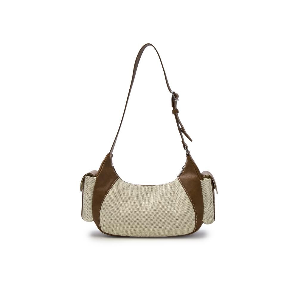 MLB กระเป๋าสะพายไหล่ ยูนิเซ็กส์ Canvas Vintage Cargo Shoulder Bag รุ่น 3ABQBV15N 50CRD สีดาร์กครีม