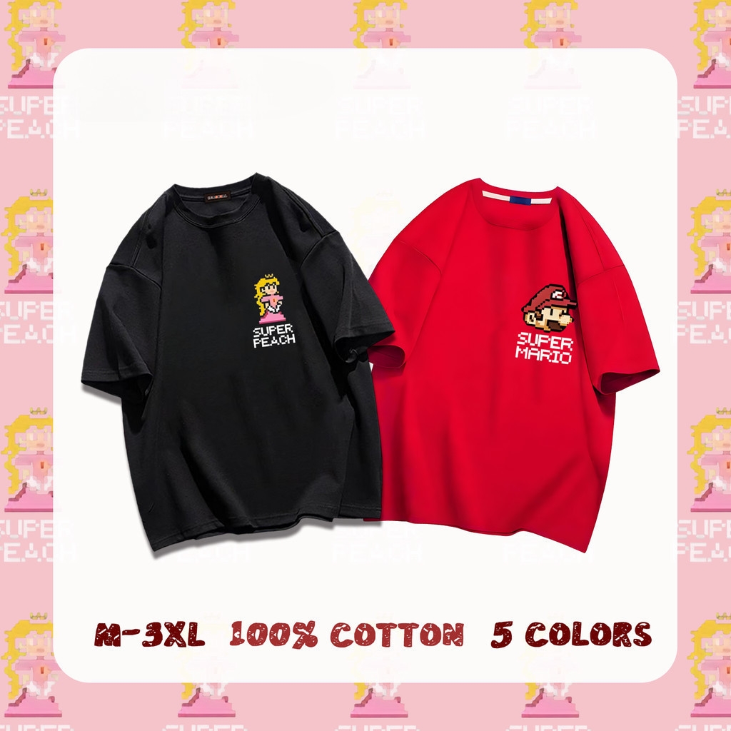 (จัดส่งตลอด 24 ชั่วโมง) เกาหลี ผ้าฝ้าย100% เสื้อยืดแขนสั้น Oversize 🧸CMDXY5729 การ์ตูน ตัวอักษร หลวม ลายสกรีน ฤดูร้อน