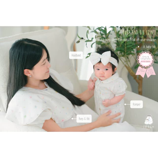 Iflin Baby - ผ้าพาดบ่า แบบไม่หล่นพื้น & ผ้ากันเปื้อน (2in1) - มี 2 ผืน / กล่อง - Burp & Bib (2in1)