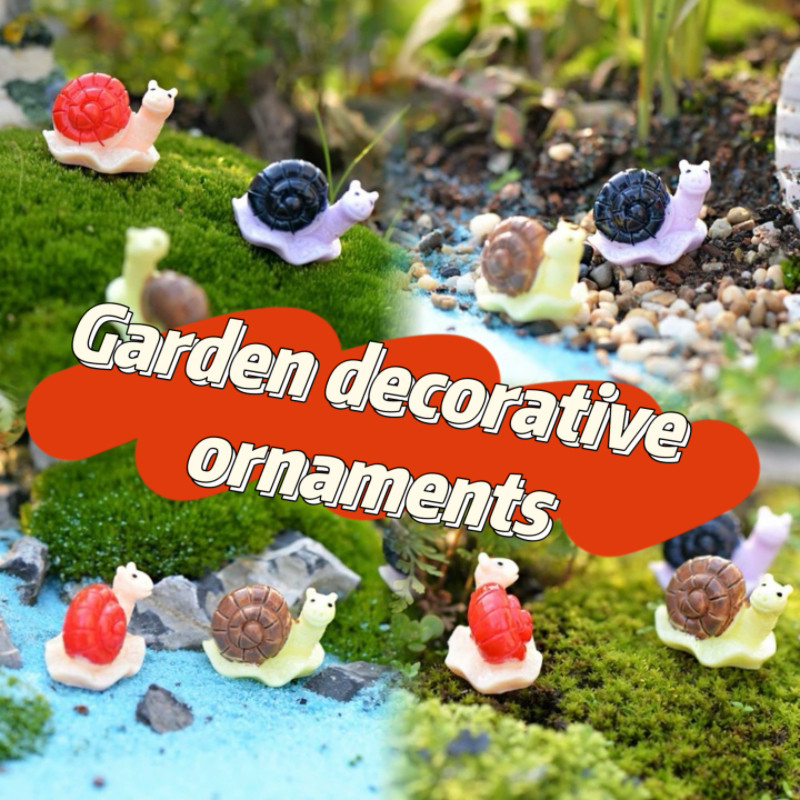 การ์ตูนสีหอยทากมอสไมโครภูมิทัศน์ตกแต่งสวนเรซิ่นเครื่องประดับ ทําเอง กระถางฉ่ําตกแต่งงานฝีมือ