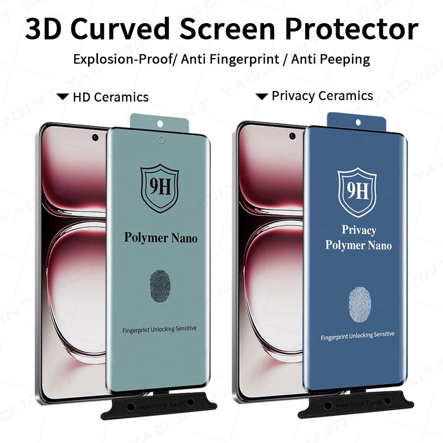 สําหรับOPPO Reno 12 Pro 11 10 Pro Plus 8T 5G 3 4 5 6 Pro A1 A2 A3 Proค้นหาX2 X3 X5 X6 X7 X8 Proความเป็นส่วนตัวล้างเซรามิคกระจกนิรภัยคลุมทั้งหมดSoft Screen Protectorฟิล์ม – โปรปัง
