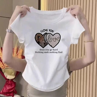 เสื้อรัดรูปเสื้อครอปฤดูร้อนอเนกประสงค์บางบาง เสื้อผ้ามีสไตล์เสื้อยืดผู้หญิงที่สวยงาม เสื้อครอปมีรอยยับด้านข้าง เสื้อผ้า